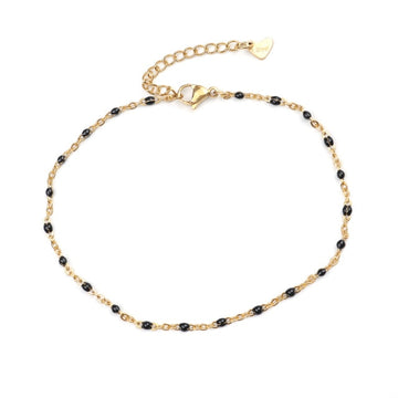 304 Stainless Steel Enamel Anklet Woman Gold Color Light Blue Anklets For Women Fashion Summer Beach Foot Leg Jewelry , 1 Piece daiiibabyyy